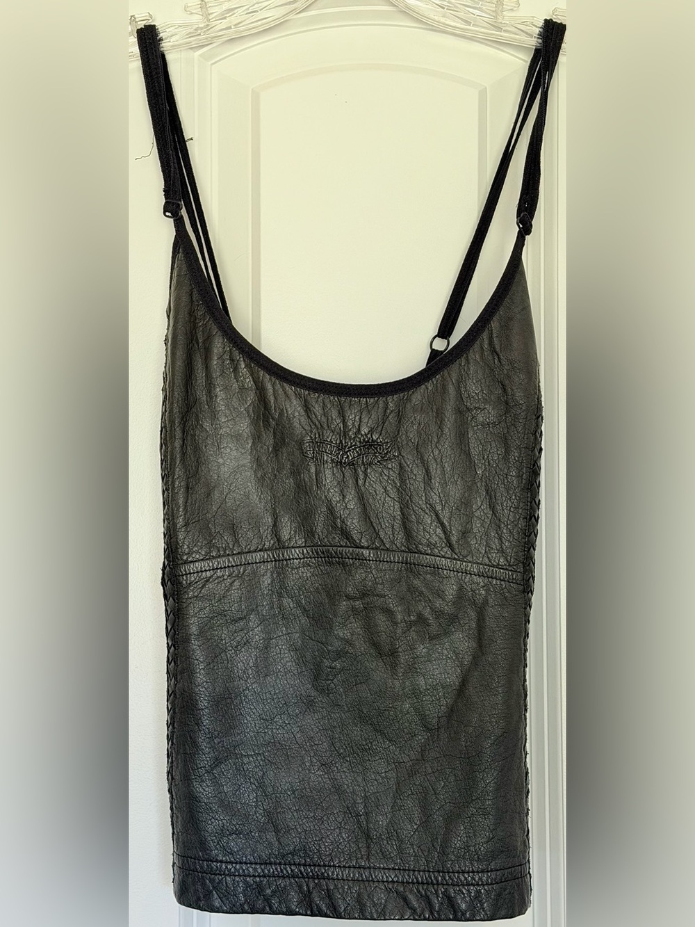 Harley-Davidson Black Leather Tank Top NWT Moto Biker Streetwear Top NWT